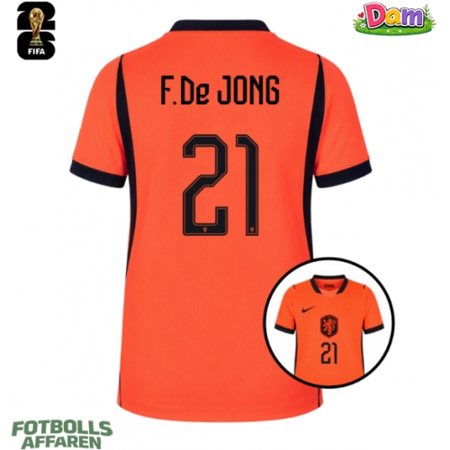 Nederländerna Frenkie de Jong #21 Hemmatröja Kvinnor VM 2026 Kortärmad